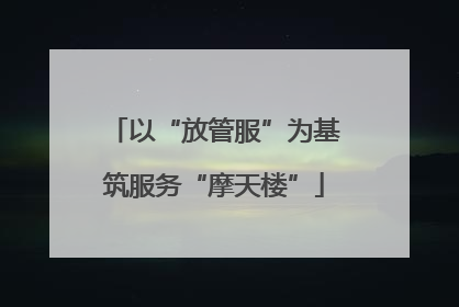 以“放管服”为基筑服务“摩天楼”