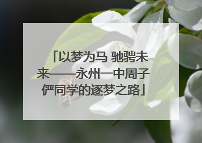 以梦为马 驰骋未来——永州一中周子俨同学的逐梦之路