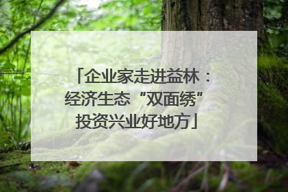 企业家走进益林：经济生态“双面绣” 投资兴业好地方