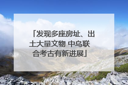 发现多座房址、出土大量文物 中乌联合考古有新进展