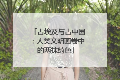 古埃及与古中国：人类文明画卷中的两抹绮色