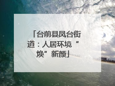 台前县凤台街道：人居环境“焕”新颜