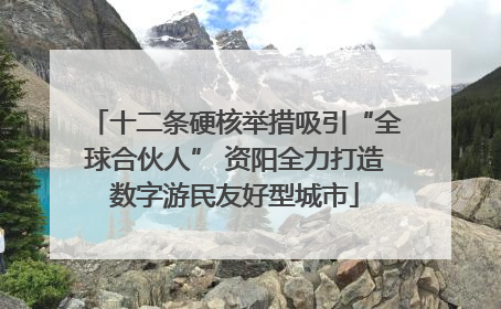 十二条硬核举措吸引“全球合伙人” 资阳全力打造数字游民友好型城市