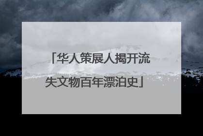 华人策展人揭开流失文物百年漂泊史