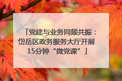 党建与业务同频共振：岱岳区政务服务大厅开展15分钟“微党课”