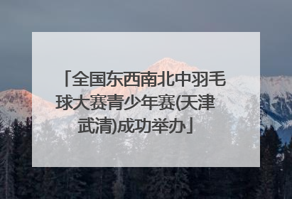 全国东西南北中羽毛球大赛青少年赛(天津武清)成功举办