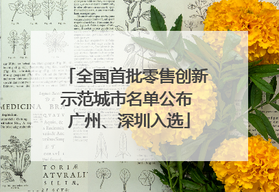 全国首批零售创新示范城市名单公布 广州、深圳入选