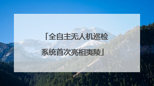全自主无人机巡检系统首次亮相夷陵