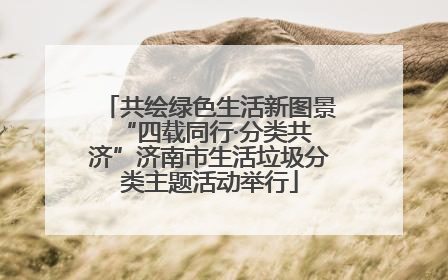 共绘绿色生活新图景 “四载同行·分类共济”济南市生活垃圾分类主题活动举行