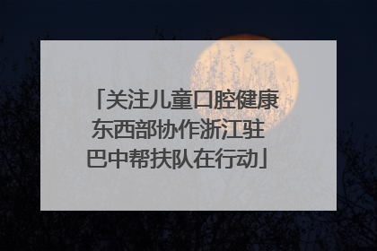 关注儿童口腔健康 东西部协作浙江驻巴中帮扶队在行动