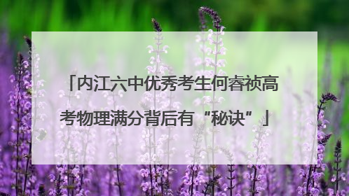 内江六中优秀考生何睿祯高考物理满分背后有“秘诀”