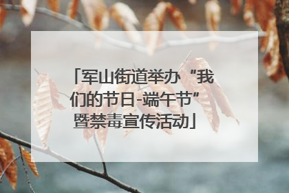 军山街道举办“我们的节日-端午节”暨禁毒宣传活动