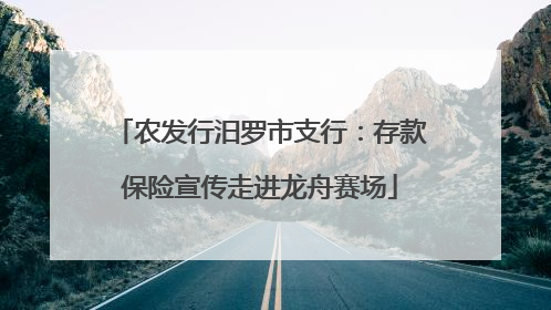 农发行汨罗市支行：存款保险宣传走进龙舟赛场