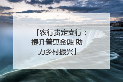 农行贵定支行：提升普惠金融 助力乡村振兴