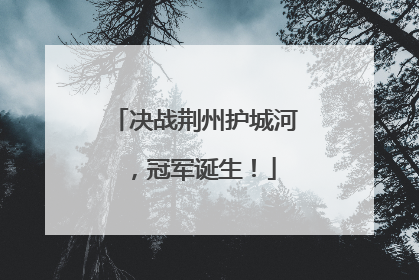 决战荆州护城河，冠军诞生！