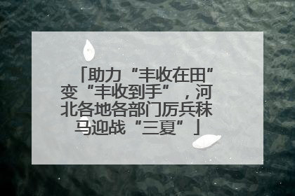 助力“丰收在田”变“丰收到手”，河北各地各部门厉兵秣马迎战“三夏”