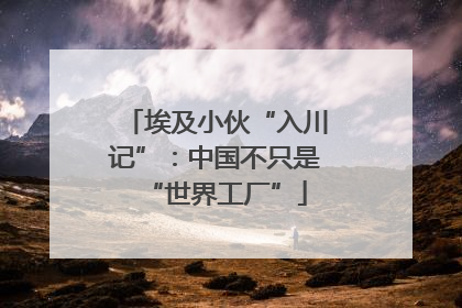 埃及小伙“入川记”：中国不只是“世界工厂”