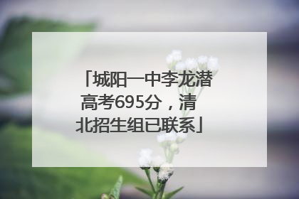 城阳一中李龙潜高考695分，清北招生组已联系