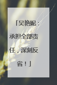 吴艳妮：承担全部责任，深刻反省！