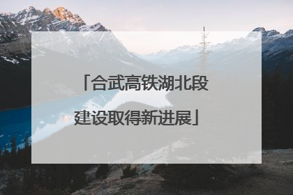 合武高铁湖北段建设取得新进展