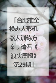 合肥推全模态人形机器人训练方案，请看《浪尖周报》第29期