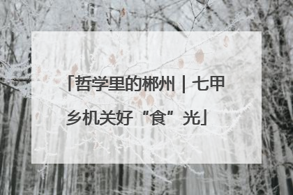 哲学里的郴州｜七甲乡机关好“食”光