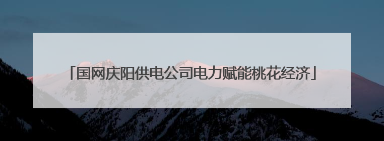 国网庆阳供电公司电力赋能桃花经济