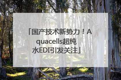 国产技术新势力！Aquacells超纯水EDI引发关注