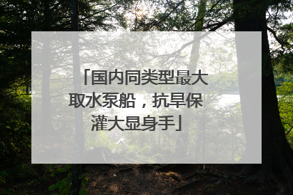 国内同类型最大取水泵船，抗旱保灌大显身手