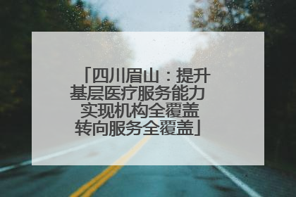 四川眉山：提升基层医疗服务能力 实现机构全覆盖转向服务全覆盖