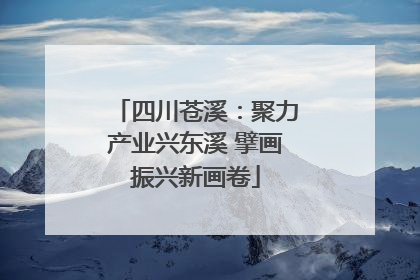 四川苍溪：聚力产业兴东溪 擘画振兴新画卷