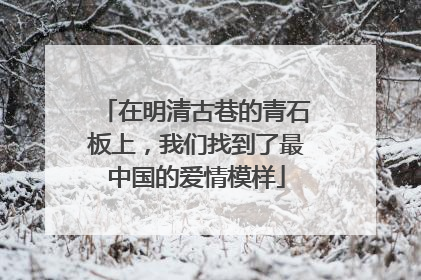 在明清古巷的青石板上，我们找到了最中国的爱情模样