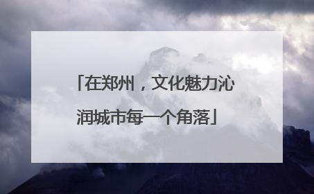在郑州，文化魅力沁润城市每一个角落