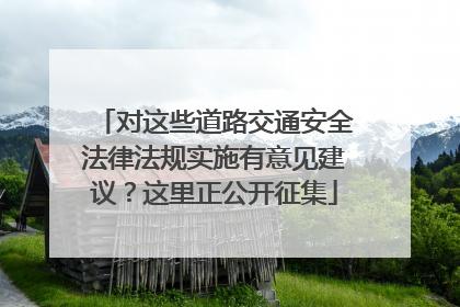 对这些道路交通安全法律法规实施有意见建议？这里正公开征集