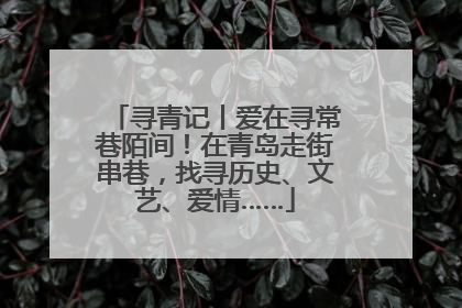 寻青记丨爱在寻常巷陌间！在青岛走街串巷，找寻历史、文艺、爱情……