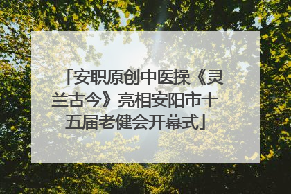 安职原创中医操《灵兰古今》亮相安阳市十五届老健会开幕式