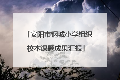 安阳市钢城小学组织校本课题成果汇报