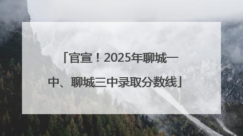 官宣！2025年聊城一中、聊城三中录取分数线