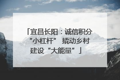宜昌长阳：诚信积分“小杠杆” 撬动乡村建设“大能量”