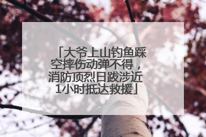 大爷上山钓鱼踩空摔伤动弹不得，消防顶烈日跋涉近1小时抵达救援