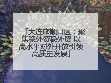 大连旅顺口区:聚焦稳外资稳外贸 以高水平对外开放引领高质量发展