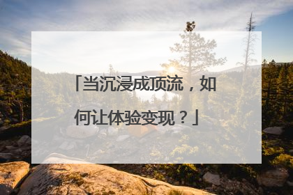 当沉浸成顶流，如何让体验变现？