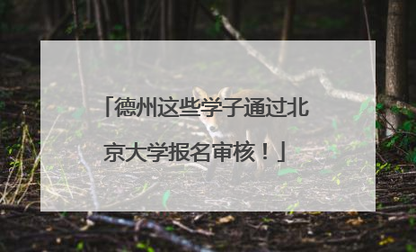德州这些学子通过北京大学报名审核！