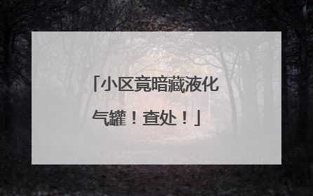 小区竟暗藏液化气罐！查处！