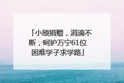 小额捐赠，涓滴不断，呵护万宁61位困难学子求学路