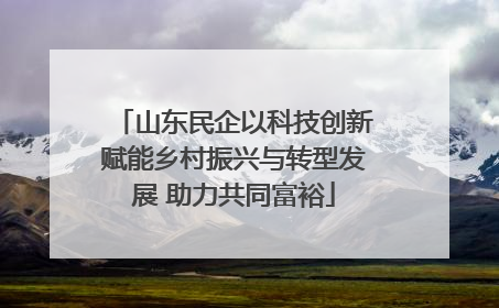 山东民企以科技创新赋能乡村振兴与转型发展 助力共同富裕