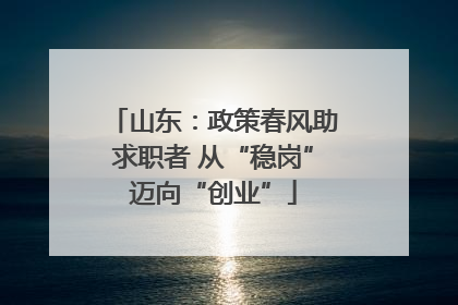 山东：政策春风助求职者 从“稳岗”迈向“创业”