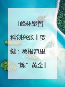 峰林聚智 科创兴张丨贺健：葛根渣里“炼”黄金