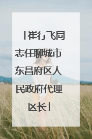 崔行飞同志任聊城市东昌府区人民政府代理区长