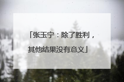 张玉宁：除了胜利，其他结果没有意义